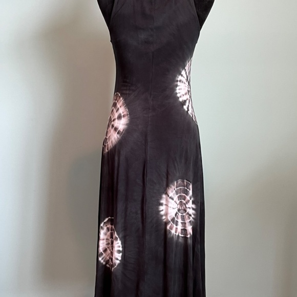 NWT Deborah Viereck Black Tie-Dye Midi Dress - Picture 7 of 10